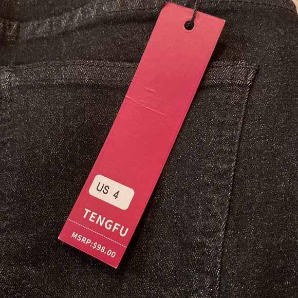 Black Bellbottom Jeans, Size 4 - Picture 4 of 4